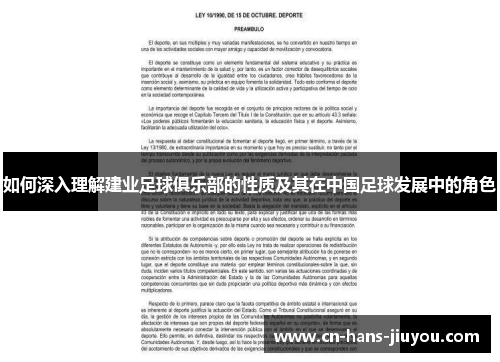 如何深入理解建业足球俱乐部的性质及其在中国足球发展中的角色