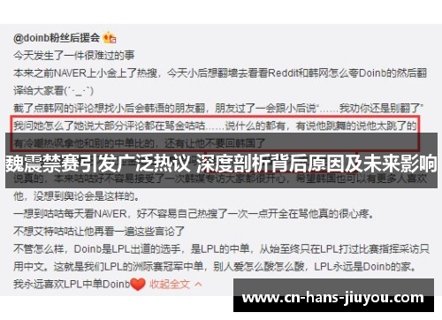 魏震禁赛引发广泛热议 深度剖析背后原因及未来影响
